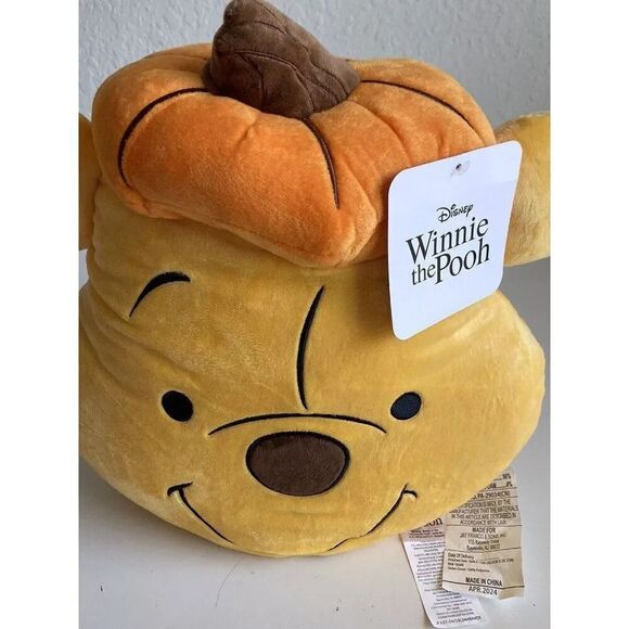 Disney Winnie Pooh Halloween Pumpkin Hat Soft Decorative Accent Pillow NEW - Picture 4 of 13